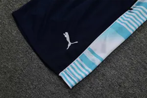 22-23 Manchester City Training Wear Short Sleeve Kit White and Blue Colorblock 10