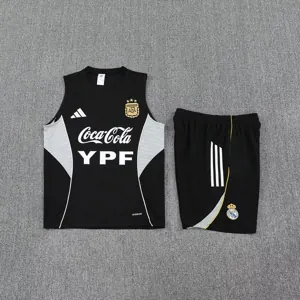 25-26 Argentina Black Training Kits Football Vest Suits 1