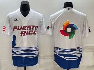 White Puerto Rico 2023 World Cup Baseball Jerseys 4