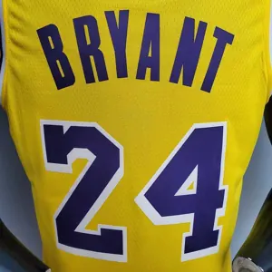 Bryant #24 Lakers Commemorative Edition Round neck yellow 3
