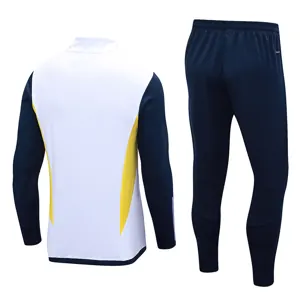 23-24 Real Madrid Long Sleeve White Half-Pull Training Suit Cheap Jerseys Yupoo 1