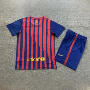 11-12 Barcelona Home Retro Kids Kits Children Shirt Football Jerseys Yupoo 1