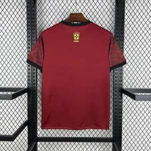 2025 Brazil x Jordan Cristo Redentor Red Special Kit Football Apparels Soccer AAAAJersey Yupoo 3