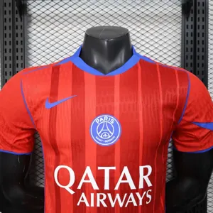 25-26 PSG Third Away Kit Player Version Red Summer Sports Shirts AAAAJersey Dropship Yupoo 3