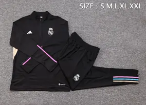 23-24 Real Madrid Long Sleeve Kits Black Training Suits Football Jerseys Yupoo 2