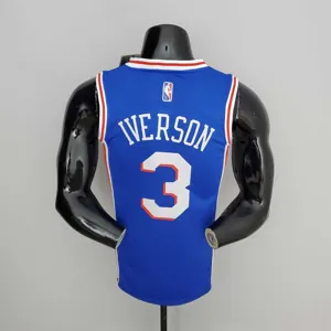75th Anniversary Philadelphia 76ers IVERSON#3 Blue NBA Jersey 6