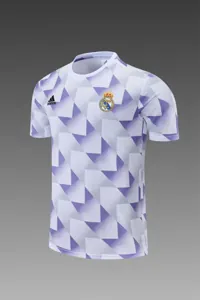 22-23 Real Madrid training suit short sleeve kit white and blue colorblock 3
