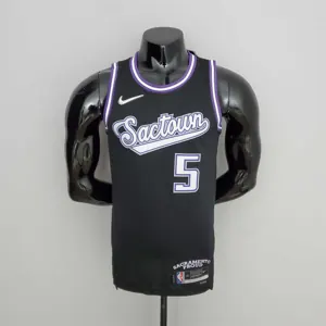 2022 Season Fox#5 Kings City Edition Black NBA Jersey
