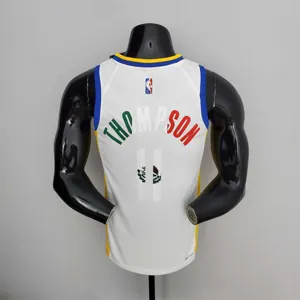 75th Anniversary Golden State Warriors Thompson #11 Mexico Edition White NBA Jersey 7