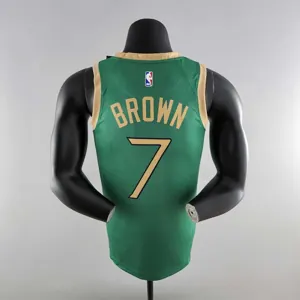 2020 BROWN#7 Boston Celtics City Edition Green NBA Jersey 5