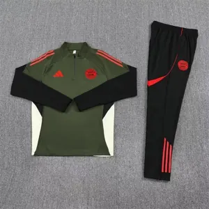25-26 Bayern Munich Green Training Kits Long Football Tracksuits 1