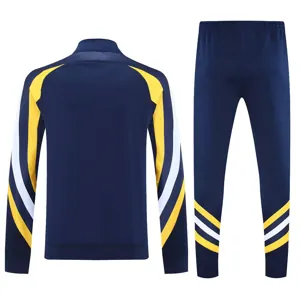 25-26 Real Madrid Navy Football Tracksuits Long Jacket Suits 1