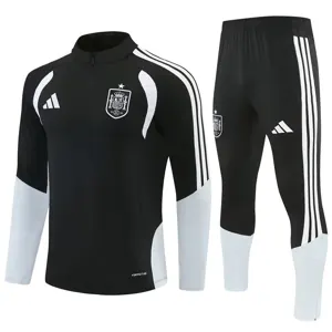 2026 Spain Mens Kit Black Half Pull Training Suit Yupoo 7 7