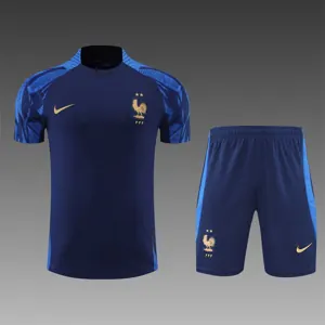 2022 France Training Suit Short Sleeve Kit Blue 1