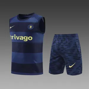 22-23 Chelsea vest training suit kit royal blue 4