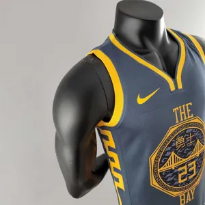 2018 GREEN #23 Golden State Warriors Grey NBA Jersey 8