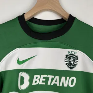 23-24 Sporting Lisbon Home Kids Kits Children Suits Football Jerseys Yupoo 6