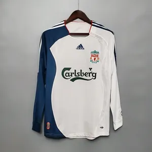 06-07 Retro Long Sleeve Liverpool Soccer Jersey Away S-2XL