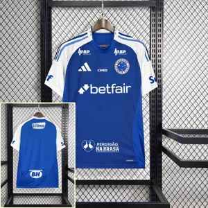 25-26 All Sponsor Cruzeiro Home Blue Kit Soccer AAAAJersey Yupoo S-2XL