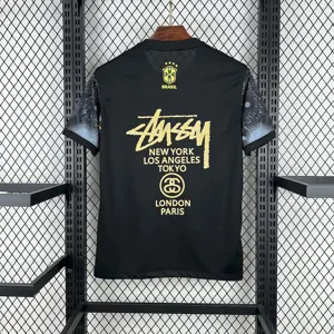 2024 Brazil Christ x Stussy Special Edition Kit Soccer T-Shirts AAAAJersey Dropship Yupoo 2