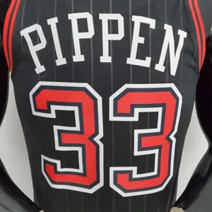 75th Anniversary Pippen#33 Bulls Flyers Black NBA Jersey 4