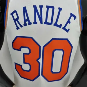 75th Anniversary Randle #30 New York Knicks White NBA Jersey 6