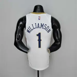 75th Anniversary New Orleans Pelicans Williamson#1 White NBA Jersey 3