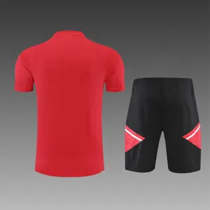 22-23 Manchester United Training Suit Short Sleeve Kit Red 3