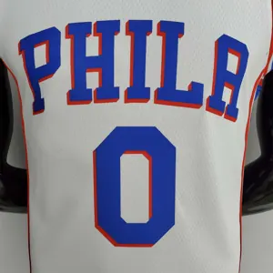 75th Anniversary Philadelphia 76ers MAXEY#0 White NBA Jersey 4