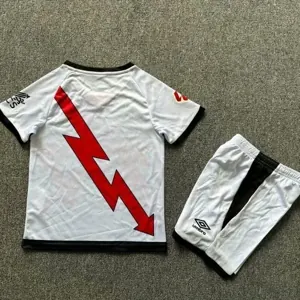 24-25 Rayo Vallecano Home Kid Kits Youth Apparels Soccer AAAAJersey Yupoo 1