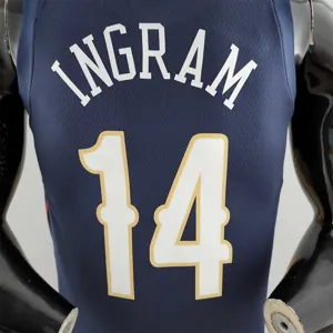 75th Anniversary New Orleans Pelicans Ingram #14 Navy Blue NBA Jersey 9