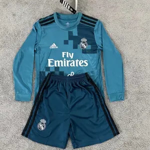 17-18 Real Madrid Third Retro Long Sleeve Kid Kits Youth Apparels Soccer AAAAJersey Yupoo