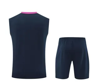 25-26 Barcelona Navy Training Kits Football Vest Suits 2