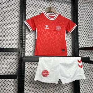 2024 Denmark Home Kid Kits UEFA Euro Youth Apparels AAAAJersey Supplier Yupoo 3
