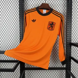1980 Netherlands Home Mens Retro Kit Vintage Soccer Long Sleeve T-Shirt AAAAJersey Supplier Yupoo 6