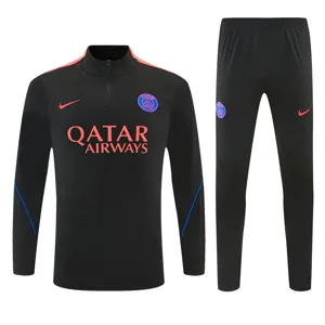 26-27 PSG Black Kit Football Aldult Training Long Sleeve Tracksuit Yupoo 5 2