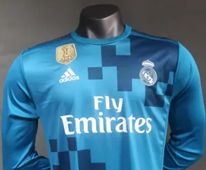 17-18 Real Madrid Third Retro Kit Vintage Player Version Long Sleeve Shirt AAAAJersey Dropship 2
