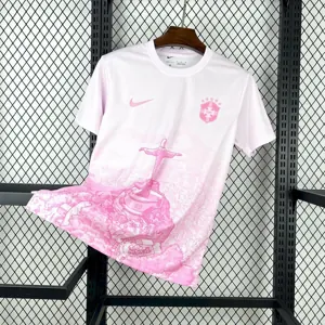 2025 Brazil Cristo Redentor Pink Special Edition T-Shirt Football Apparels Soccer AAAAJersey Yu