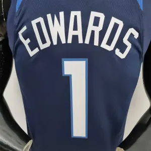 75th Anniversary Minnesota Timberwolves Edwards #1 Royal Blue NBA Jersey 5