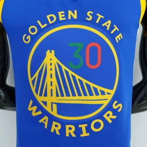 75th Anniversary Golden State Warriors CURRY#30 Mexico Blue NBA Jersey 4