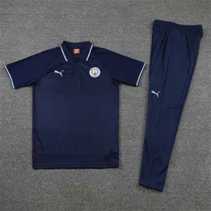 Manchester City Polo deep royal blue stripes 4