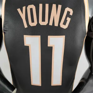 Atlanta Hawks Young #11 Limited Black NBA Jersey 6