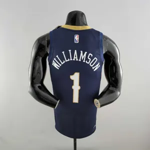75th Anniversary New Orleans Pelicans Williams #1 Navy Blue NBA Jersey 2