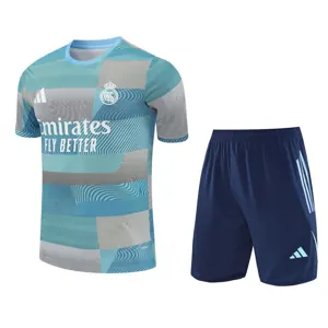 25-26 Real Madrid Training Kits Light Blue Football Tracksuits