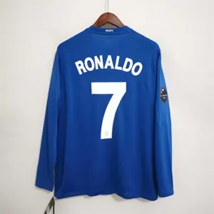 08-09 Manchester United blue away long sleeve 1