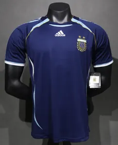 2006 Argentina Away World Cup Retro Kit Vintage Player Version Sino Shirt AAAAJersey Dropship Y
