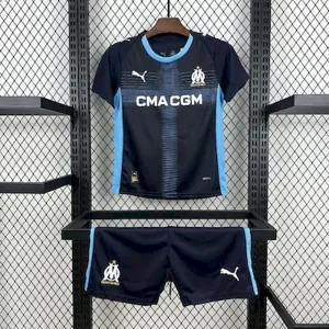 25-26 Olympique Marseille Away Kid Kits Youth Apparels Sino AAAAJersey Supply Yupoo