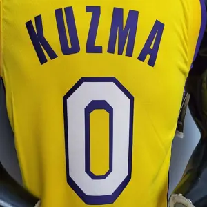 KUZMA #0 Lakers V-neck City Edition yellow 3