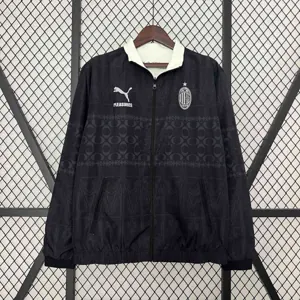 23-24 AC Milan Trench Coat Reversible Windbreaker Double-Sides Jacket AAAAJersey Yupoo 3
