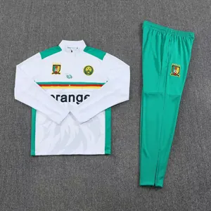 25-26 Cameroon White Football Tracksuits Long Jacket Suits 1